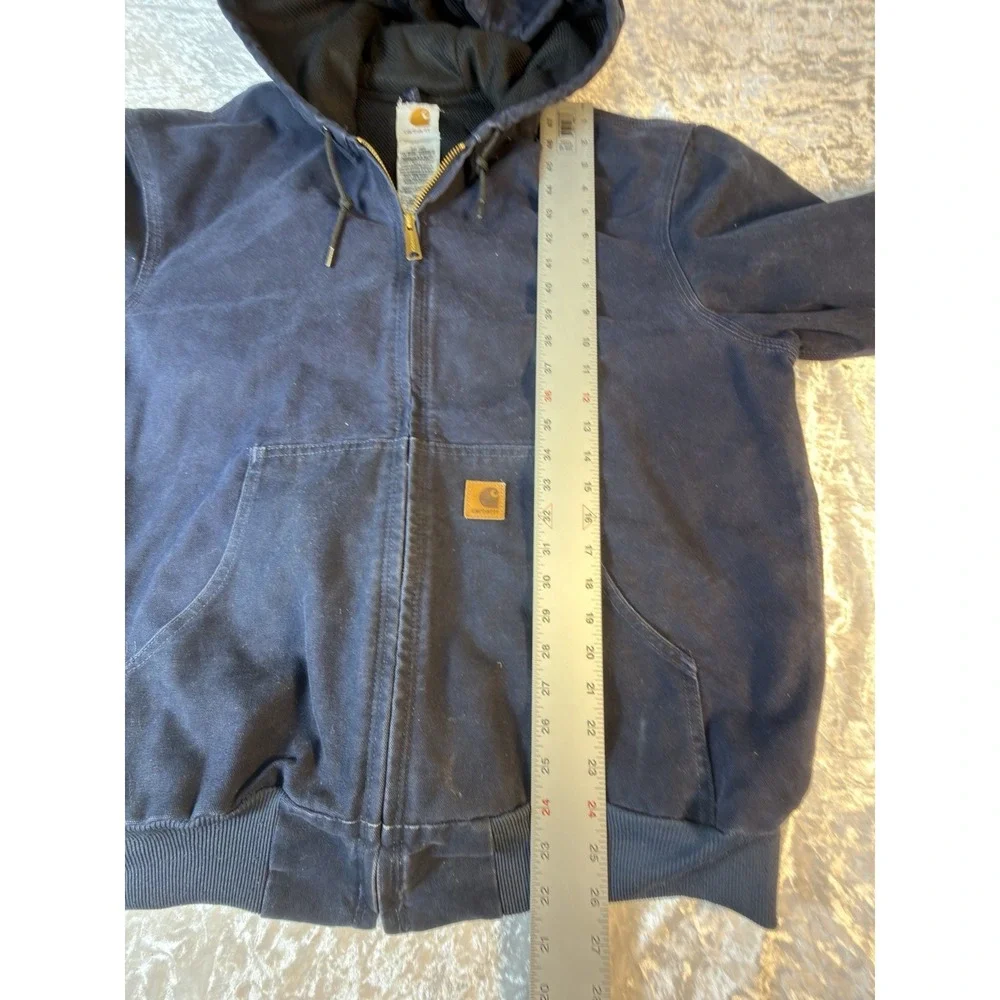 Carhartt J140 Active Jacket Large‎ Regular MDT Blue Hooded Duck Canvas Workwear